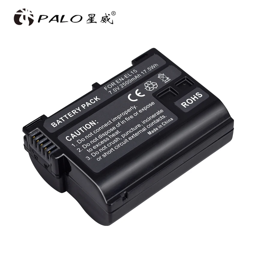 1PC PALO 2500 мА/ч, 7,0 V EN-EL15 ENEL15 RU EL15 Камера Батарея для цифровых зеркальных фотокамер Nikon D600 D610 D800 D800E D810 D7000 D7100 D7200 L15 - Цвет: 1PC