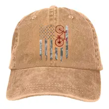 Для мужчин женщин Регулируемая хлопковая джинсовая бейсболка флаг на велосипед Кепка в стиле хип-хоп