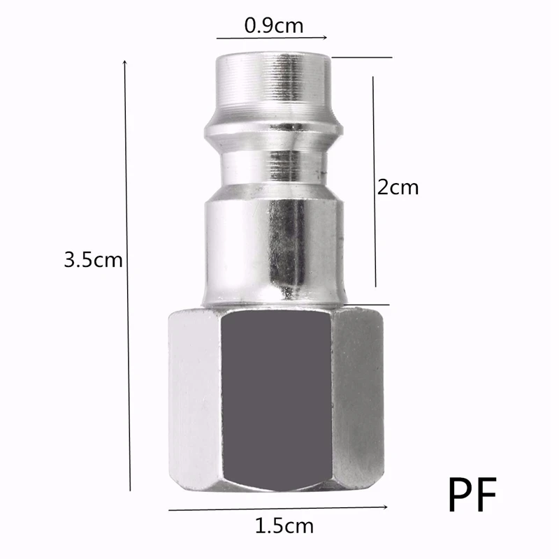 6 шт. 1/4 "BSP FT011 воздушный шланг коннектор компрессора набор, охватываемая втулка БЫСТРОРАЗЪЕМНАЯ гайка Серебряный аксессуар компрессорные