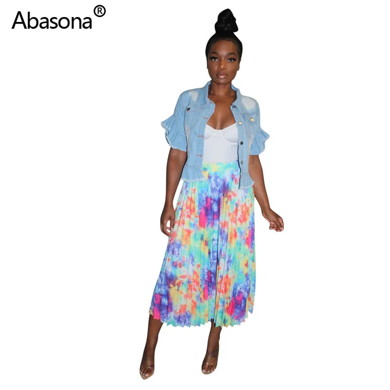 Новые женские плиссированные юбки до середины икры с принтом «Галактика» и принтом «Галактика», модная одежда для активного отдыха, повседневная юбка, юбка большого размера