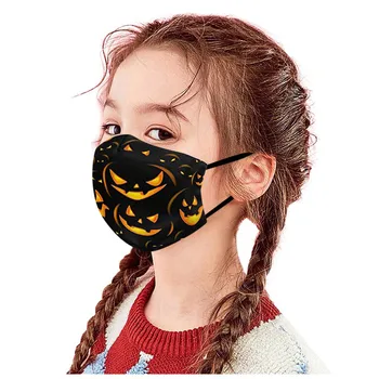 

1pc Children Mouth Mask For Halloween Pumpkin Prints Face Mask Windproof Washable And Reusable Earloop Mouth Mask Mascarilla