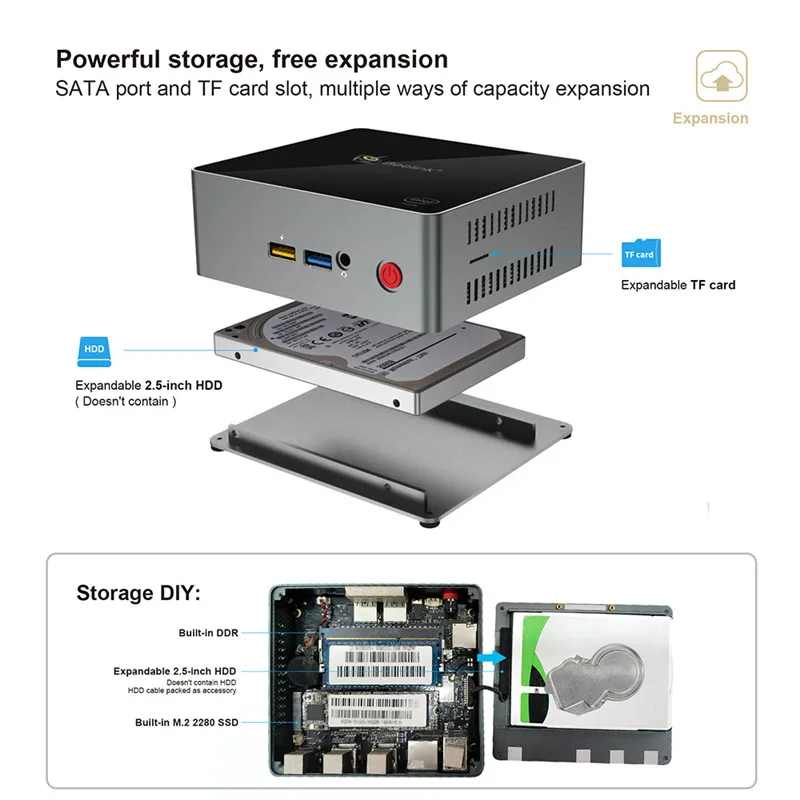 Beelink J45 8 ГБ 128 J4205 натуральная Windows10 Мини ПК 128/256/512 2 4 ГГц + 5 Wi Fi BT4.0 Поддержка Netfix 4K H.265