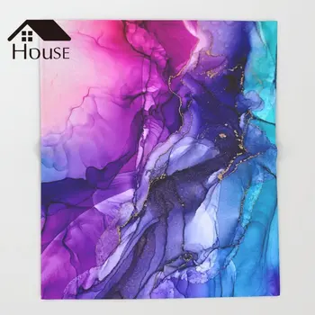 

BIGHOUSES Throw Blanket Abstract Vibrant Rainbow Ombre Throw Blanket Warm Microfiber Blanket