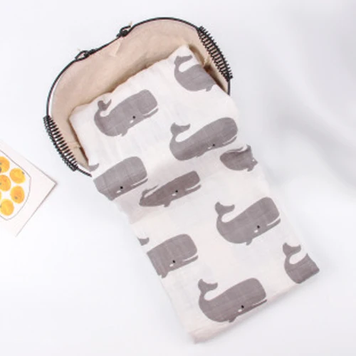 Cotton Baby Blankets Newborn Soft Organic Cotton Baby Blanket Muslin Swaddle Wrap Feeding Burp Cloth Towel Scarf Baby Stuff - Цвет: Whale