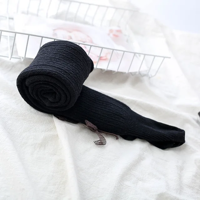 Autumn winter plus velvet thickening children pantyhose kids baby girls tights bow warm baby girl stockings