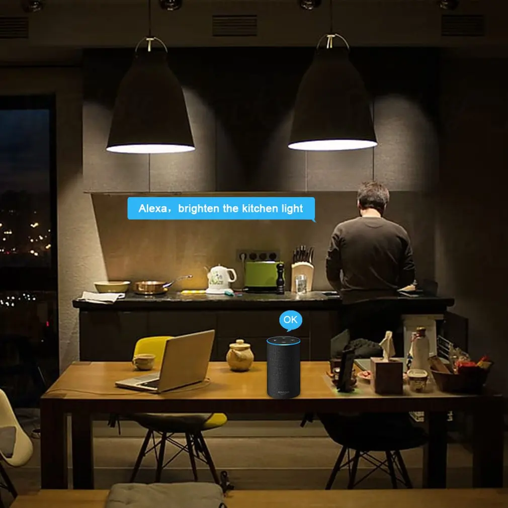 10 Вт WiFi умный светильник RGB холодный LED E27 E26 лампа накаливания совместима с Amazon Alexa