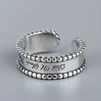 

Retro Vintage Jewelry 925 Sterling Silver Letter Rings For Women Men Big Opening Antique Rings