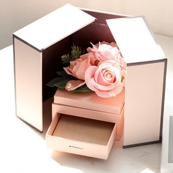 

Scented Soap Jewelry Box Necklace Holder Birthday Gift Artificial Rose Flower For Girls Soap Rose Jewelry Holder Necklace Box