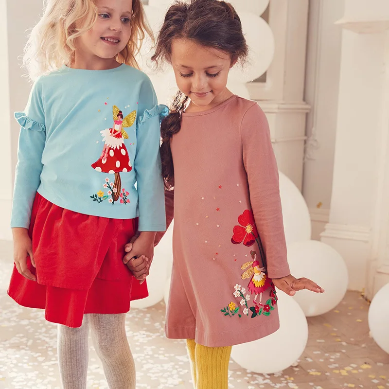 Little Maven 2021 Girls Dress Elegant Floral Clothes 100% Cotton Soft ...