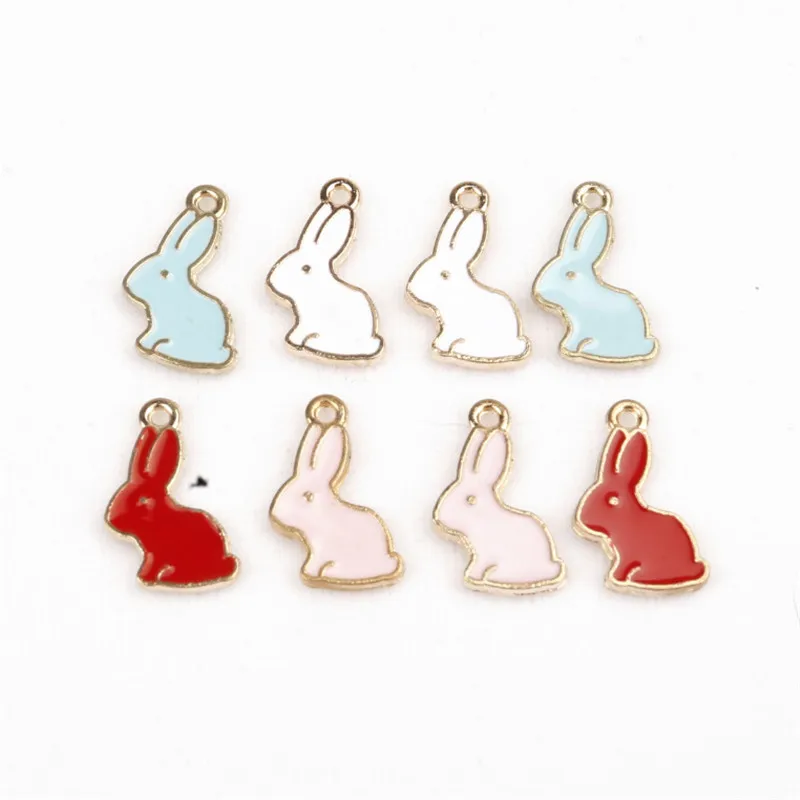XOCARTIGE 30PCS Easter Charms Cute Enamel Easter Bunny Carrot Egg Pendant  Charms for Necklace Bracelet Jewelry Making DIY Crafts Holiday Accessory