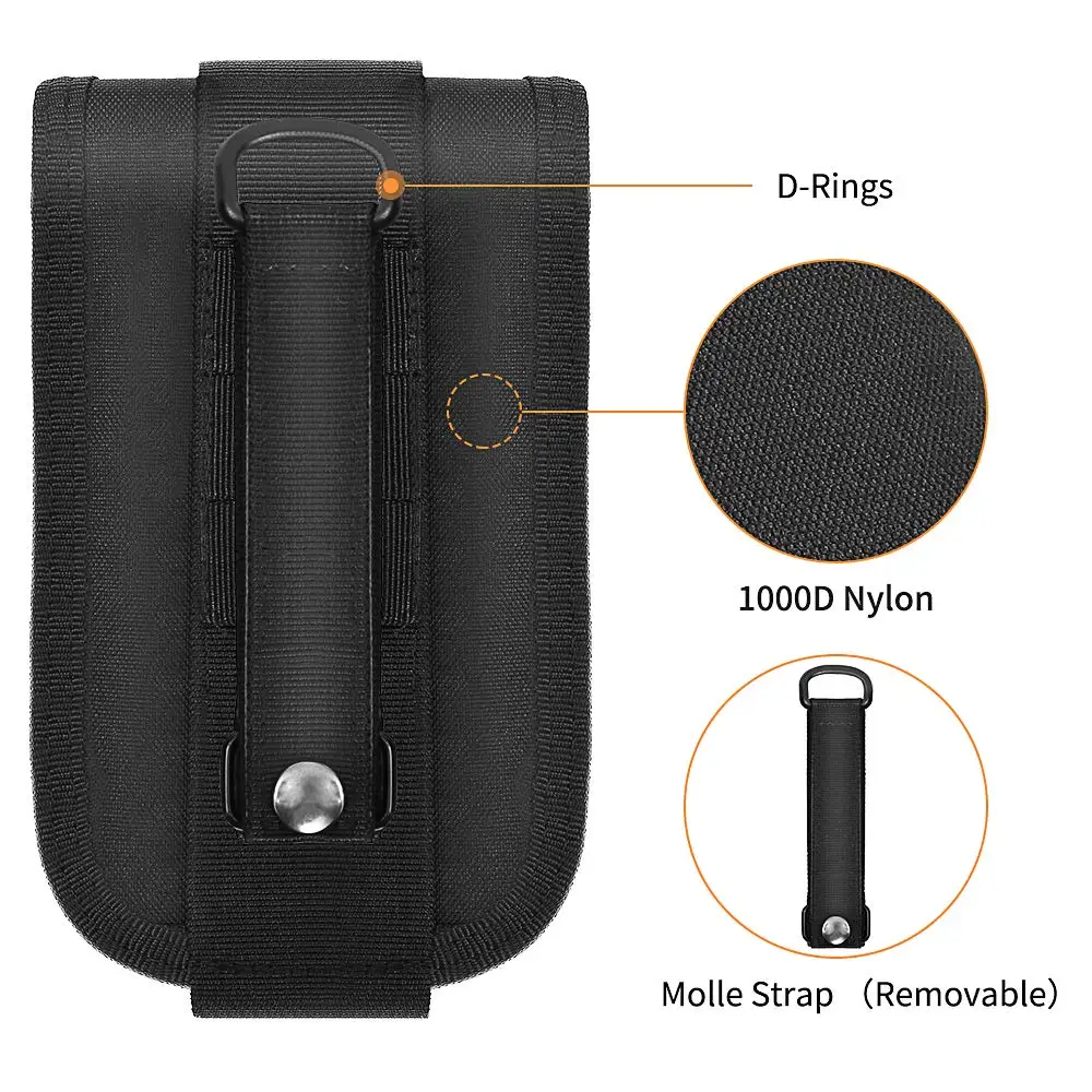 Tactical Nylon Phone Pouch Military Phone Holster Double-Layer EDC Waist Bags Hunting Molle Fanny Card Wallet Money Accessory