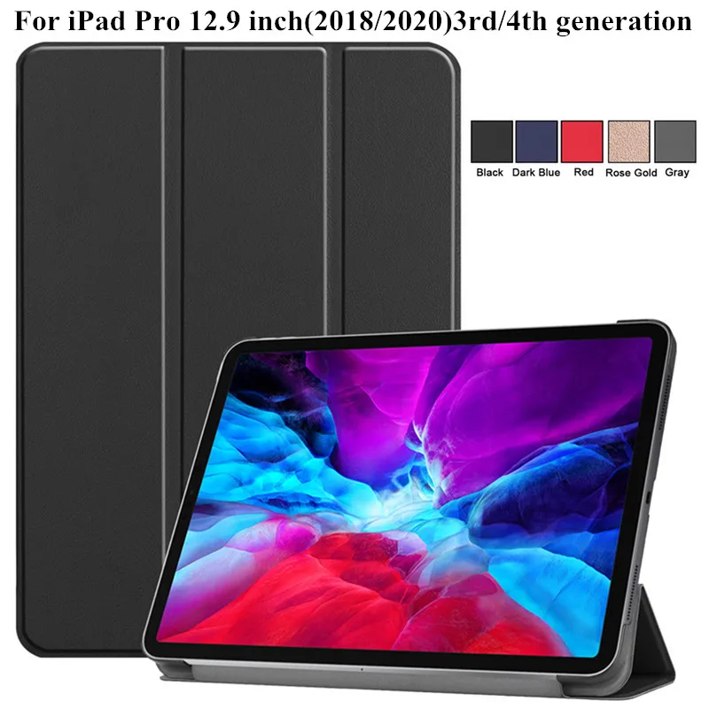 Чехол для Apple iPad Pro 12 9 складная подставка из 2020 искусственной кожи жесткая задняя