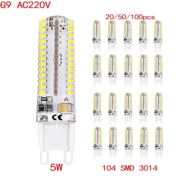 

20/50/100pcs G9 LED 5W LED Corn Light SMD 3014 Super bright Replace 40W Halogen Lamp Led Light spotlight Crystal lamp AC220V