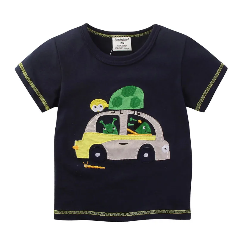 T7258 Jumpingbaby/ г. Футболка для мальчиков; Детские футболки; летние топы; футболки для девочек; koszulka Tracktor koszulki meskie roupa menina Enfant - Цвет: T7258