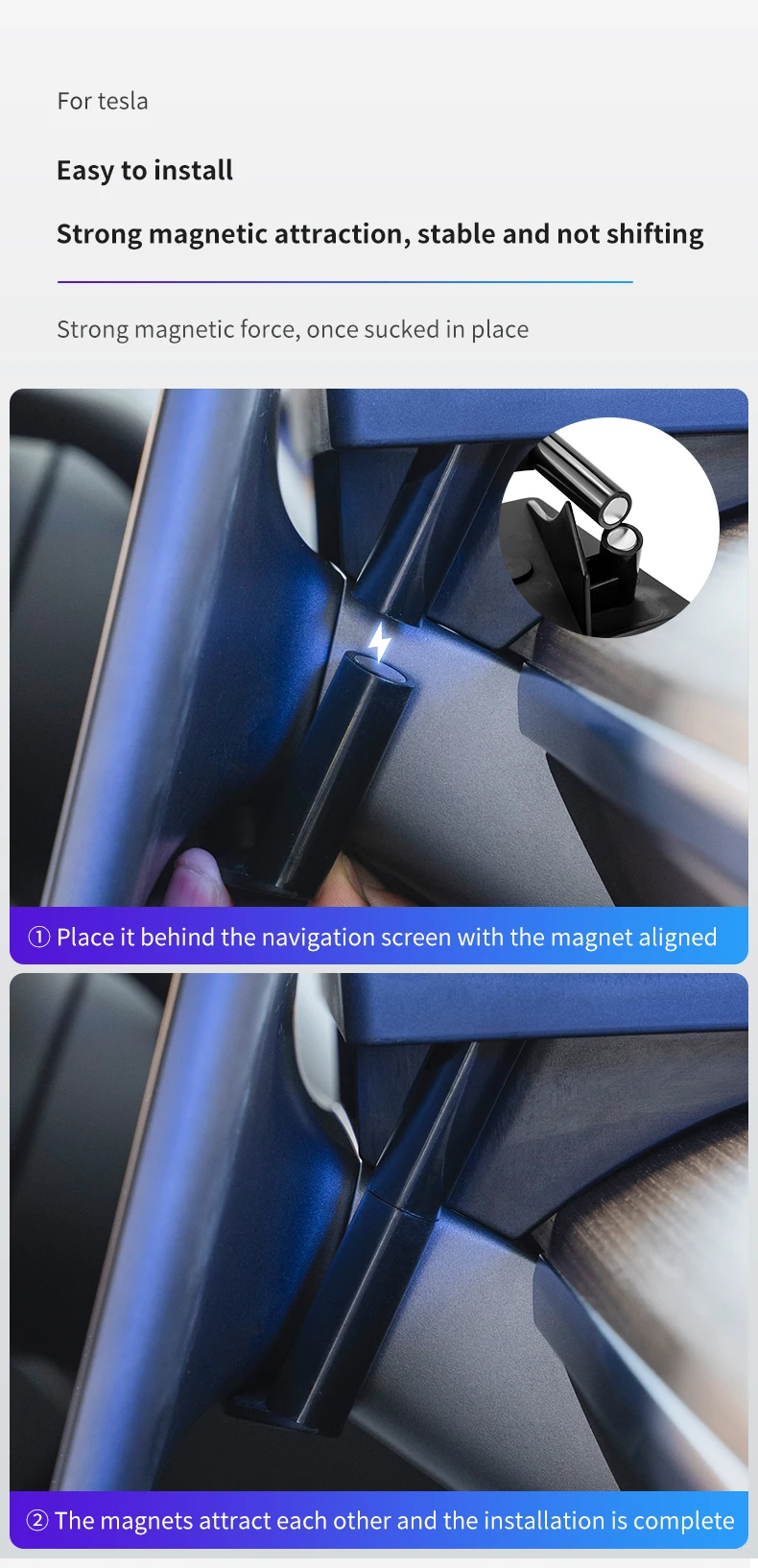 For Tesla Model 3/Model y napkin holder Navigate screen hidden tissue box Car ra