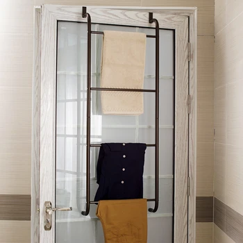 

4 Layers Towel Rack Hanging Type Punch-Free Storage Rack Bathroom Door Hanging Rack Storage Rail For Bath Towel Clothes