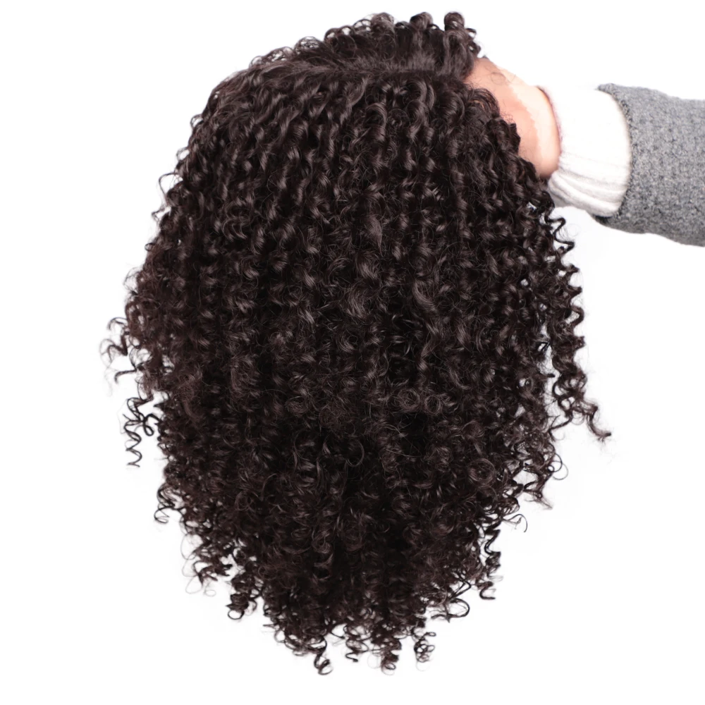 Весенний Солнечный кудрявый синтетический парик фронта шнурка натуральный