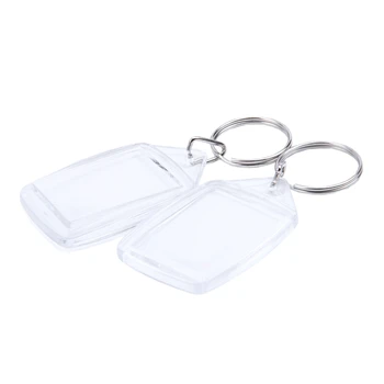 

5x Clear Acrylic Blank Keyrings Insert Passport Photo Keychain Keyfob