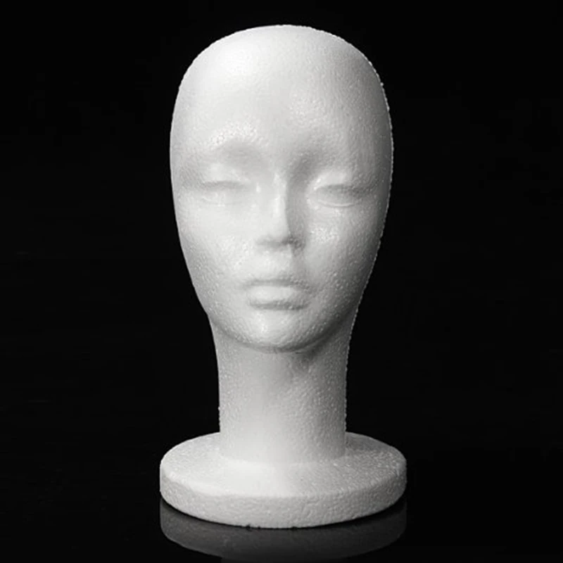 Fashion Female White Foam Styrofoam Mannequin Hat Cap Dummy Wig Head display Holder Model