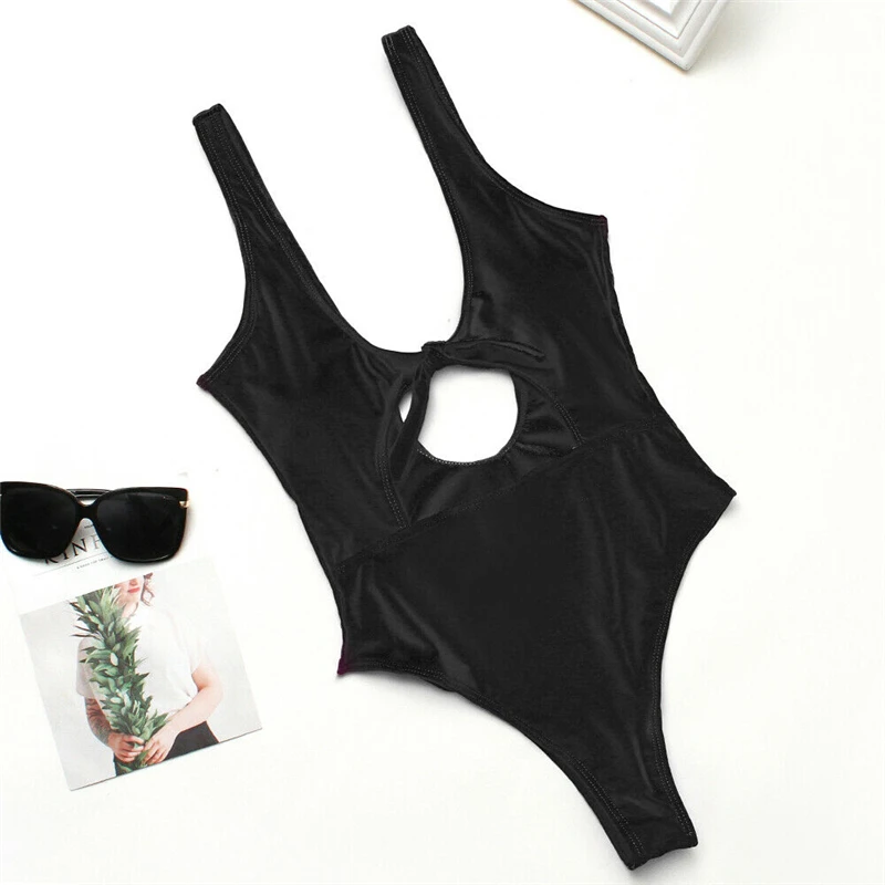 

One Piece Swimsuit 2020 Fashion Women Swimwear Monokini Summer Backless Swimsuit Solid Color Bikini Summer Swimwear Beachwear