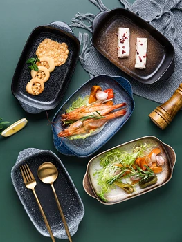 

Household Tableware Dinner Plates Ceramic Serving Baking Dish Japanese Porcelain Pratos Porcelana Kitchen Dining Bar EA60PZ