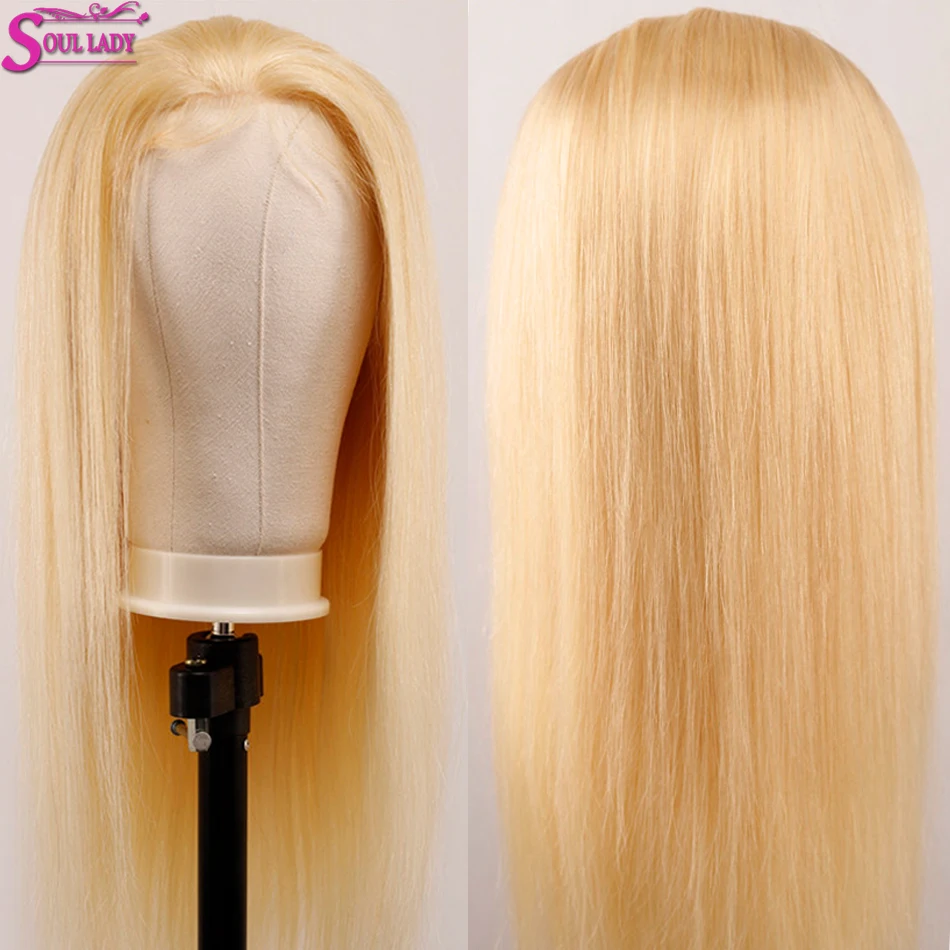 Soul Lady Platinum Blonde Glueless 13*4 фронтальный парик 613 фронтальный парик Remy бразильские Прямые 613 человеческие волосы парики 180% Плотность