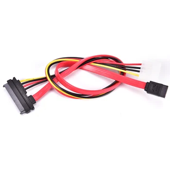 

1pc Professional Cable 15+7 Pin Power Data To 4 Pin IDE Power SATA Data Hard Cable Adapter Cable High Speed For PC