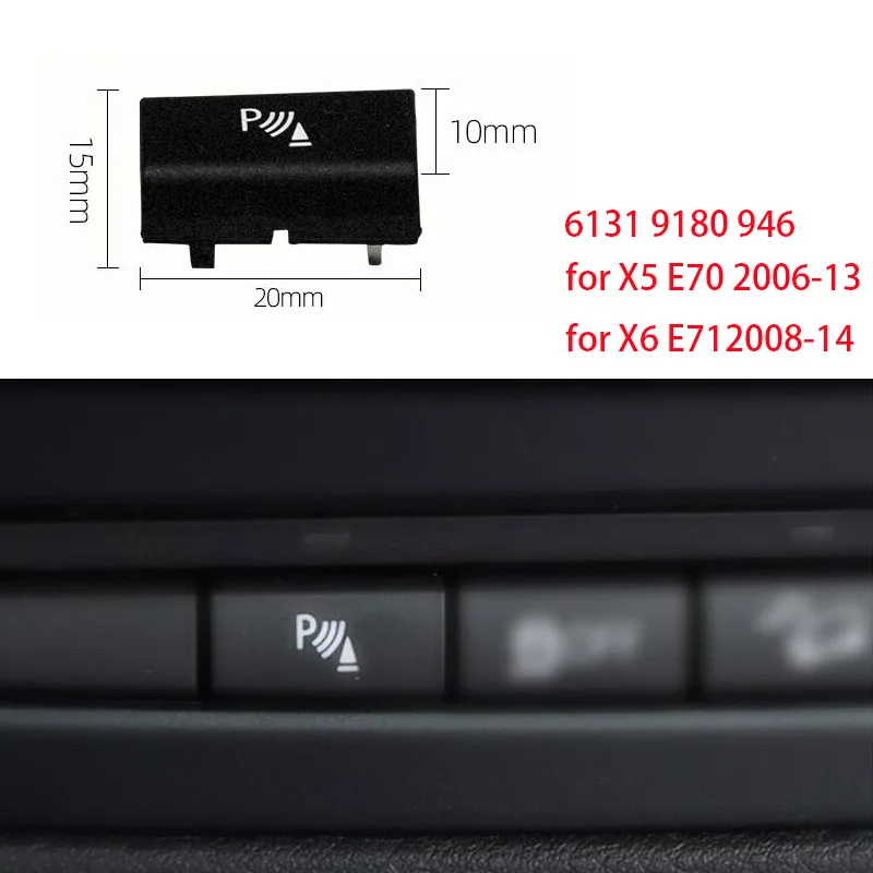 Color : Black Claral Parking Radar Sensor Switch Button Cover Fit for BMW X5 E70 2006-13 X6 E71 2008-14 Claral