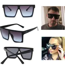 Негабаритные Квадратные Солнцезащитные очки женские модный водитель очки с плоским верхом красные черные прозрачные линзы цельные мужские солнцезащитные очки UV400