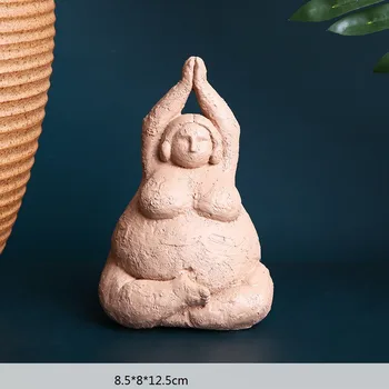

Abstract Yoga Figure Art Sculpture Fat Lady Statue Creative Female Character Resin Craft Desktop Decoration Home Moder Decor