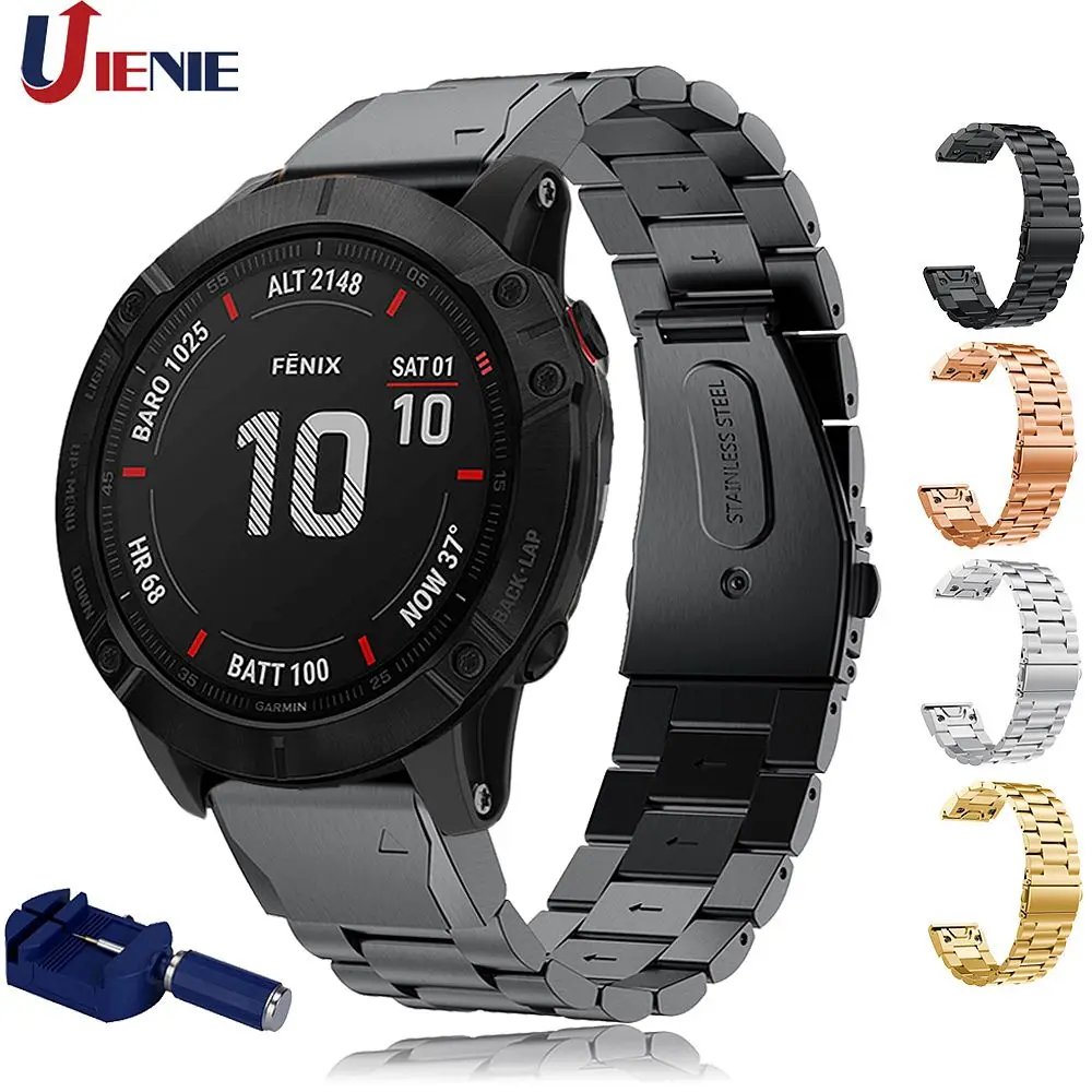 Ремешок для часов из нержавеющей стали 26 мм Garmin Fenix 6x/6xPro/5x/5xPlus/3