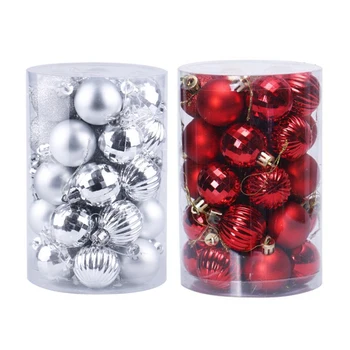 

68Pcs Christmas Tree Ball Sets 6cm Christmas Decorations Wedding Party Ornaments Xmas Tree Ball Bauble Hanging Ball Decor Gifts(