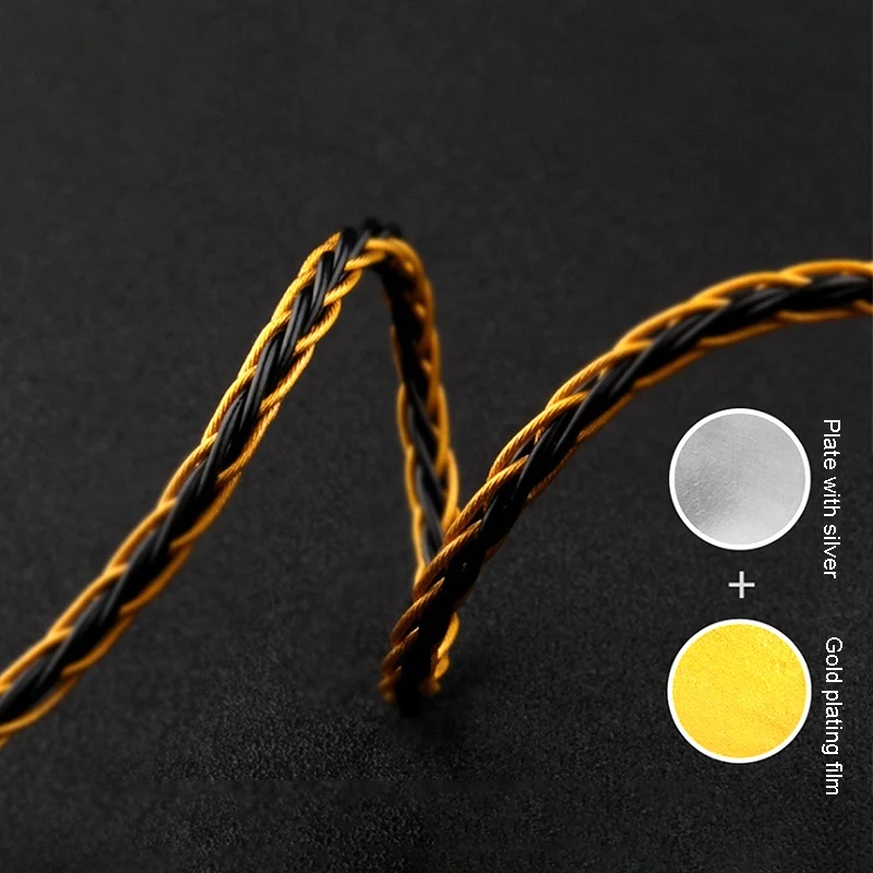 TRN T1 8 Stroke Headphone Upgrade Cable Gold Plated Silver Plated Mixed 268 Wire Stereo o Cable MMCX 