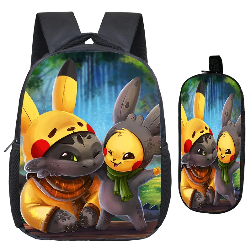 Покемон Пикачу чармандер Snorlax Eevee сумка Детский рюкзак отличное качество печати узор детский сад рюкзак+ ручка сумка