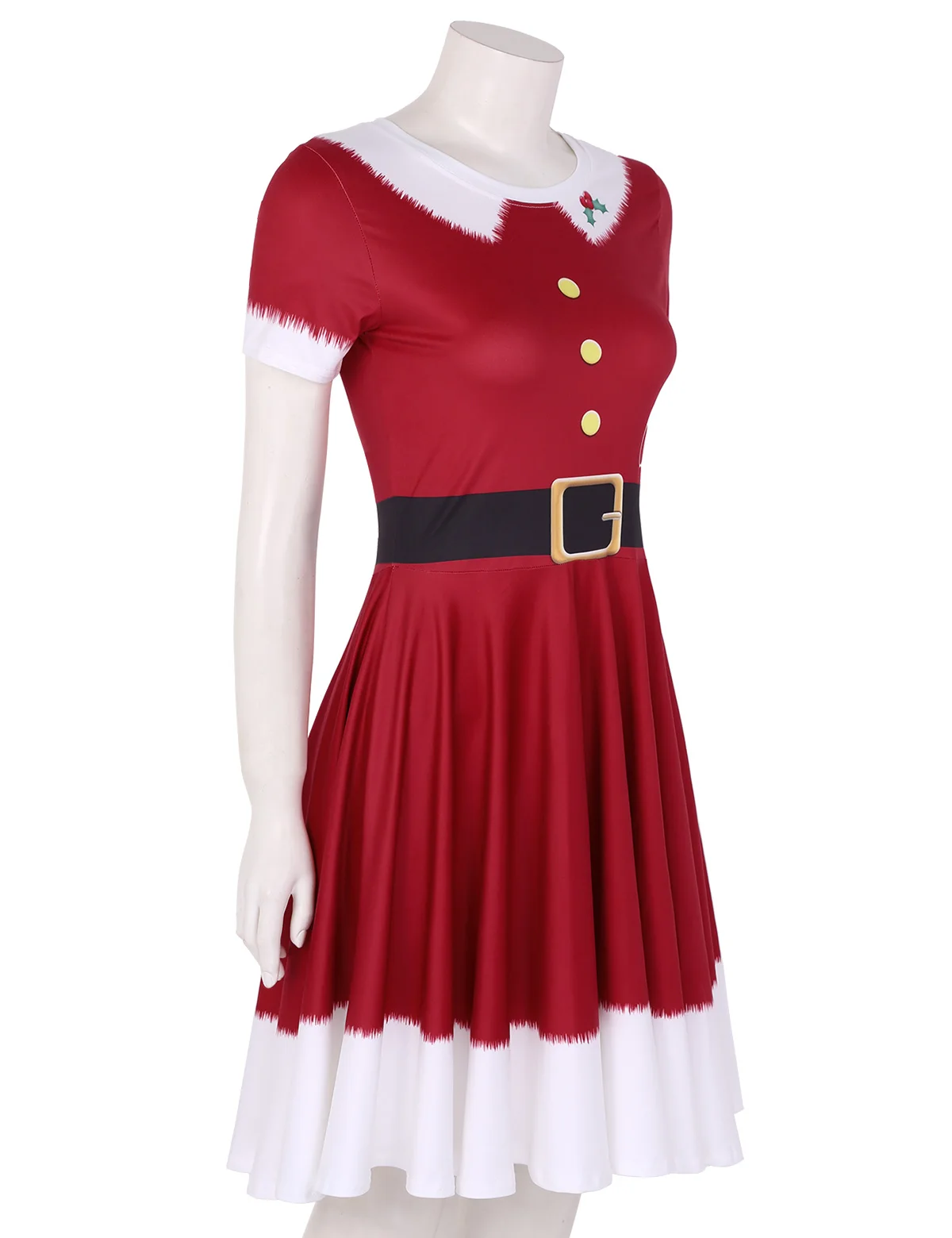 Женское забавное рождественское платье, тематический костюм для вечеринки, круглый вырез, короткие рукава, 3D принт, а-силуэт, повседневное расклешенное платье миди