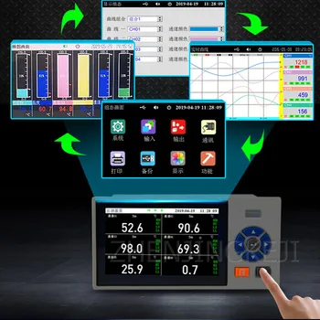 Online Temperature Measuring Instrument Industrial Measurement Voltage And Current Black And White / True Color Screen Measuring Tools
