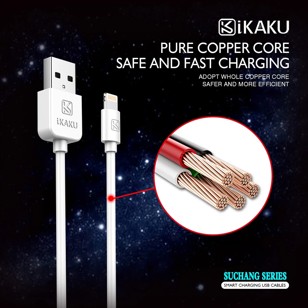 KAKU usb кабель для iphone 11 Pro Max Xs Max 8 7 6 Plus 5 5S iPad Быстрая зарядка зарядное устройство для мобильного телефона кабель Lightning