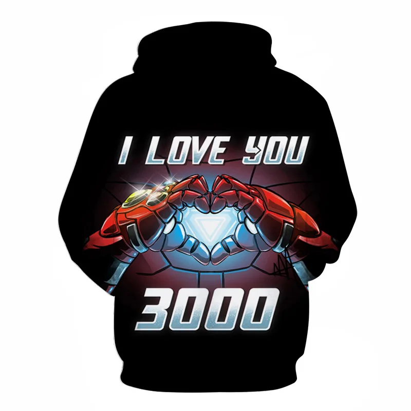 I Love You 3000, толстовка с 3D принтом, толстовки для мужчин и женщин, дизайн железный человек, уличная одежда, мужской весенний пуловер с длинным рукавом для мужчин