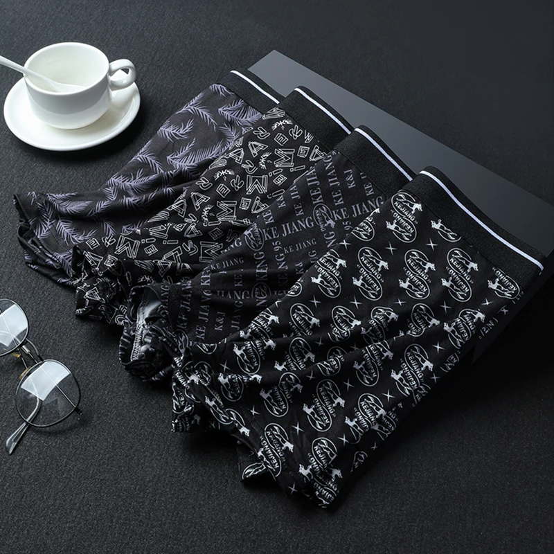 8 Pcs/Lot New Regal Large Size Men's Boxer Briefs Milk Silk Boxer Panties Soft And Comfortable Breathable Thin Men's Underwear