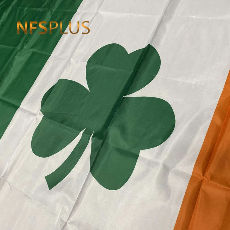 DRAPEAU IRLANDE AVEC Shamrock symbole Drapeau Irlandais Hissflagge 90x150cm 