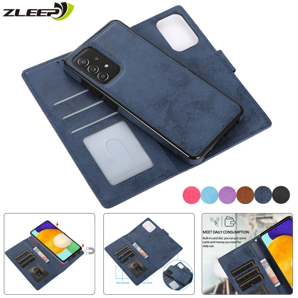 Wallet Case for Samsung Galaxy S21 Zipper Magnetic Phone Case Folio Flip  Cover for Samsung A51 S20 Plus A52 A72 S23 Note 20 S10 - AliExpress