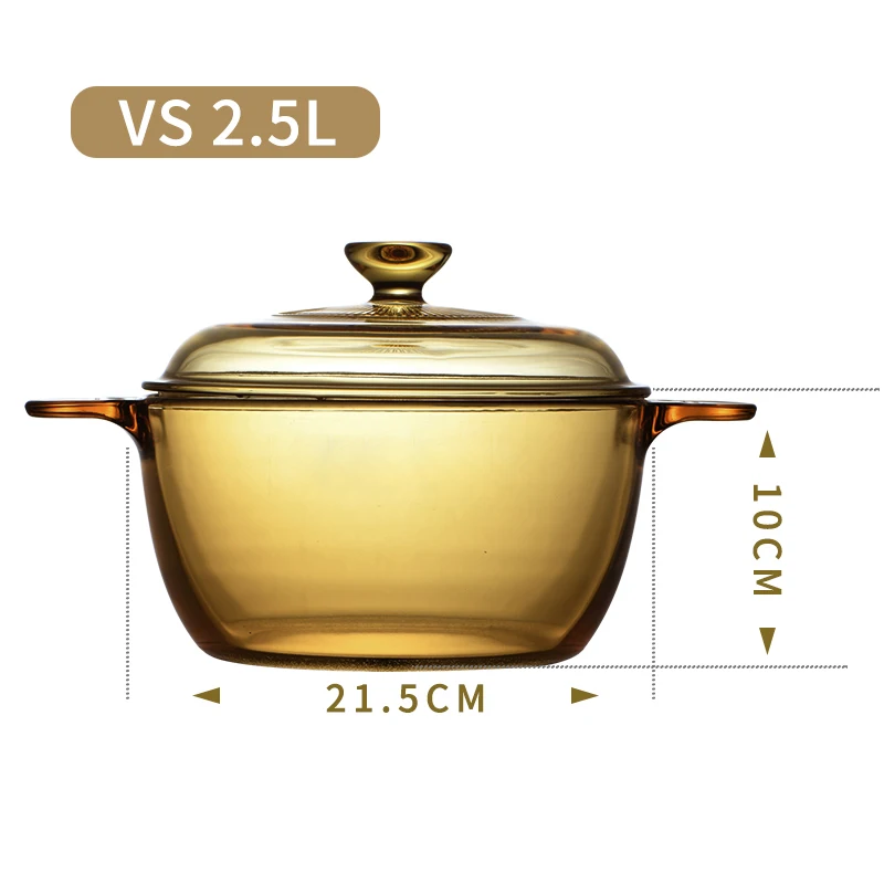 2.5L Прозрачный стеклянный суповый горшок кухонная посуда бытовой прозрачный 1-2.5 л стеклянный суповый горшок электрическая керамическая плита нагревательная стеклянная чаша ручной работы кухонные инструменты - Цвет: 2.5L