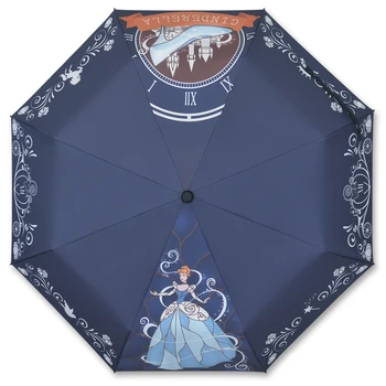 

Cinderella Designer Umbrella Three-Folding Non-Auto Umbrella Cartoon Windproof Folding Sun Rain Lolita