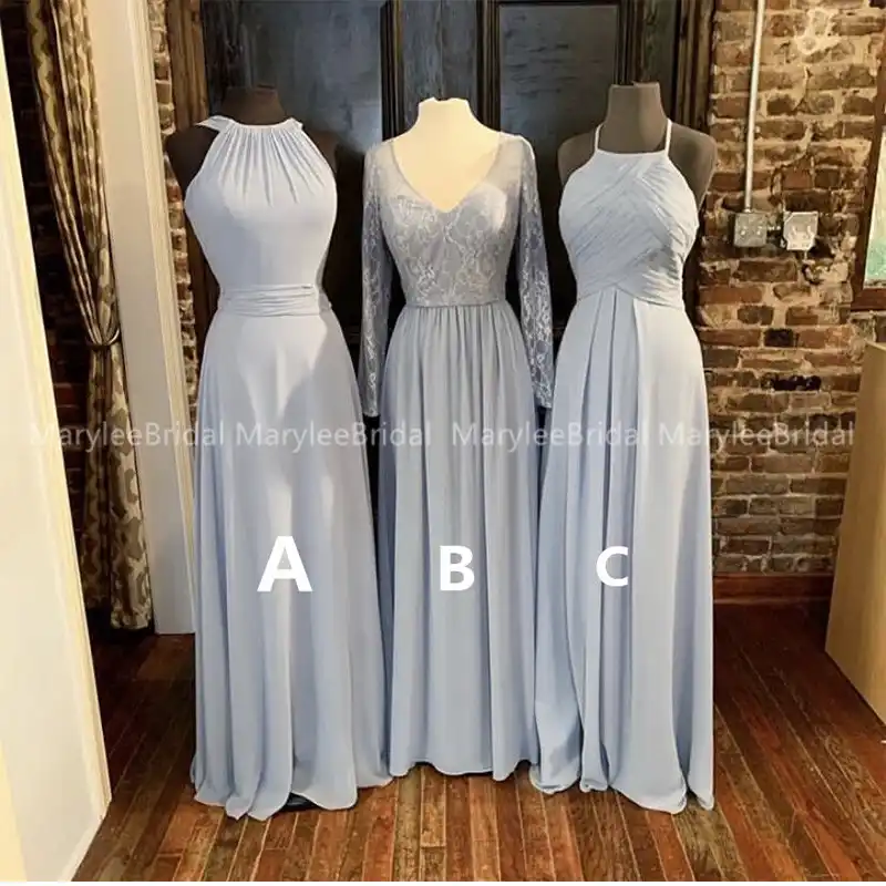 long dress silver grey