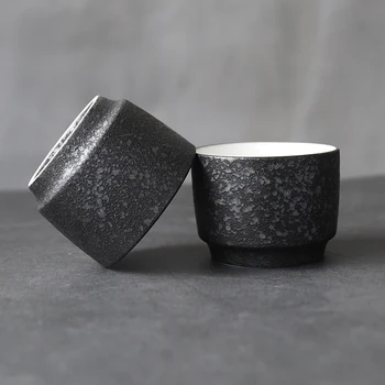 

LUWU black crockery ceramic teacup porcelain tea cup chinese kung fu cup 60ml