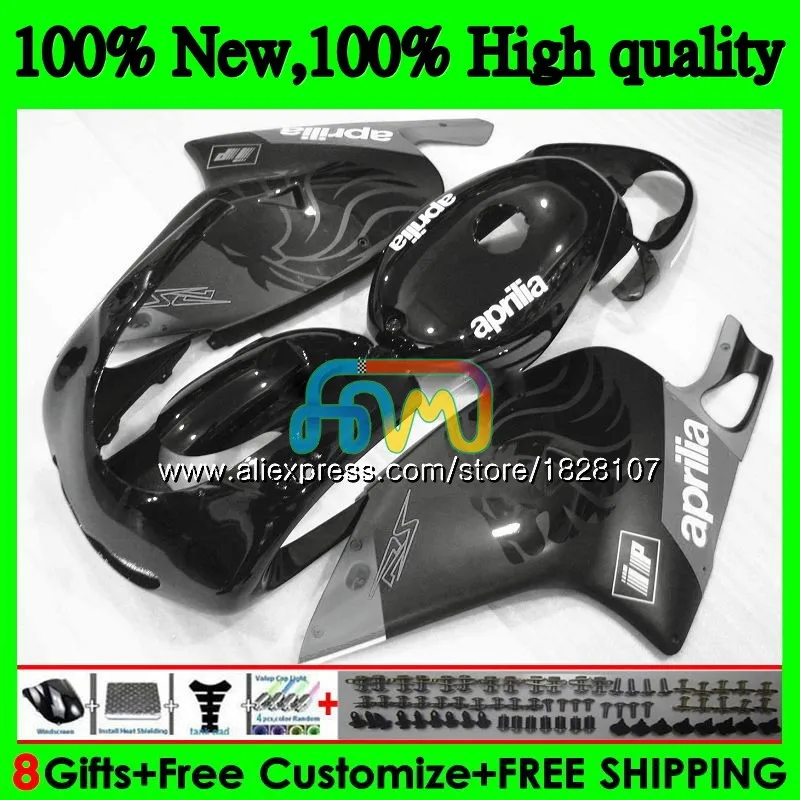 RS125R для Aprilia черный глянец RS 125 R RR RS125 99 00 01 02 03 04 05 64BS. 116 RS4 RS-125 1999 2000 2001 2002 2003 2005 обтекатель