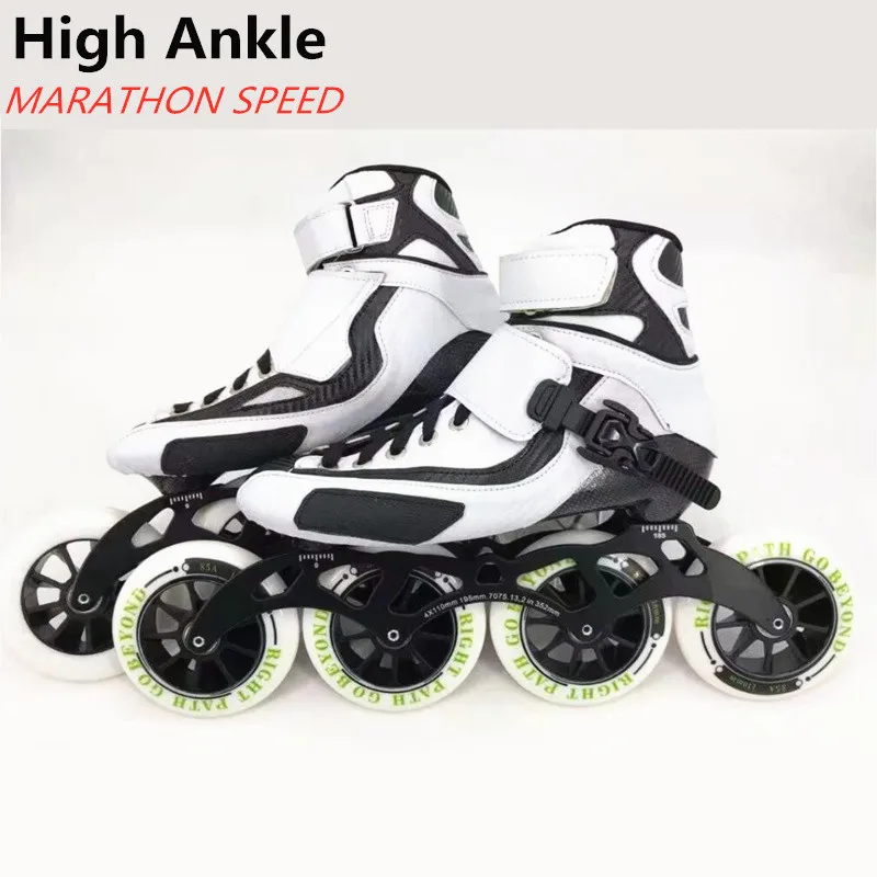 High Ankle Carbon Fiber Boots Inline Speed Skates Shoes for Kids Adults Long Distance Street Road Marathon Race Roller Sneakers