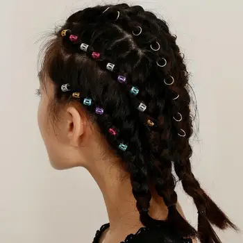 

100Pcs/Lot Mixed Silver Golden micro hair dread Braiders dreadlock Beads clips for Hair dressing accessories