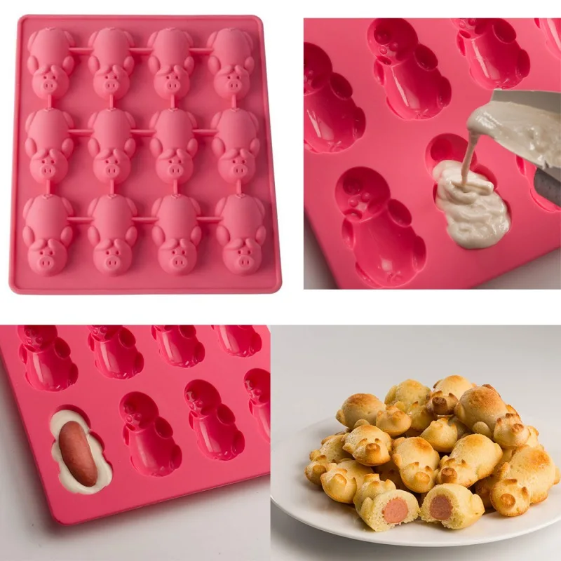 Silikon 3D Schimmel Schwein Muster Fondantform Kuchen DIY schekopolade задняя форма