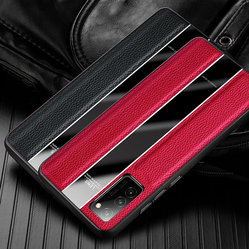 Роскошный чехол из натуральной кожи для Honor V30 Pro, зеркальный кожаный чехол для huawei Honor V30, магнитный автомобильный держатель, кольцевой чехол